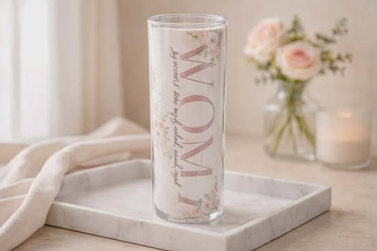 Personalized 20 oz Photo Tumbler for Mom -Pink